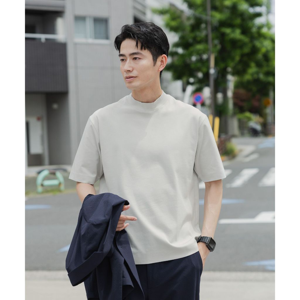 GLOBAL WORK เสื้อยืด ลุคเรียบหรู สัมผัสนุ่มลื่น Rich Clean Jacket-in T-shirt (Short Sleeve)