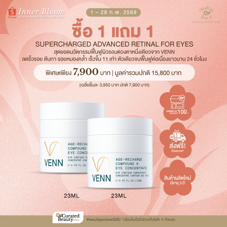 1 แถม 1 02.69 VENN (เวนน์) EYE CREAM ครีมลดริ้วรอย ตีนกา 23 ML
