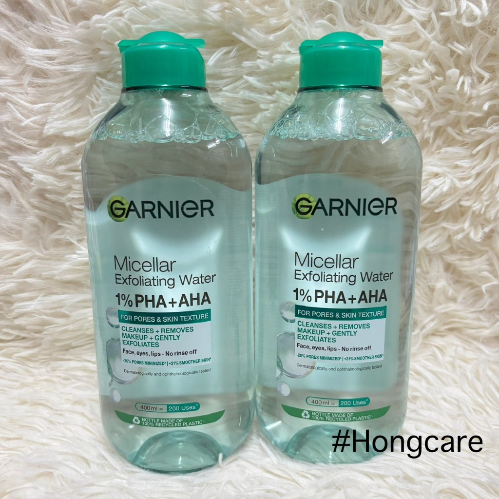 [แพ็กคู่] Garnier Micellar Exfoliating Water 400 ml., การ์นิเย่ ไมเซล่า เอ็กซ์โฟลิเอตติ้ง วอเตอร์ ล้างเครื่องสำอาง