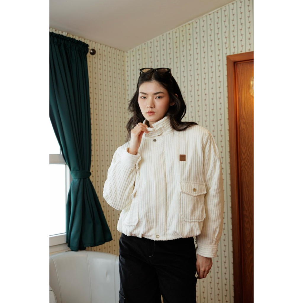 KEVIN CORDUROY WHITE COAT