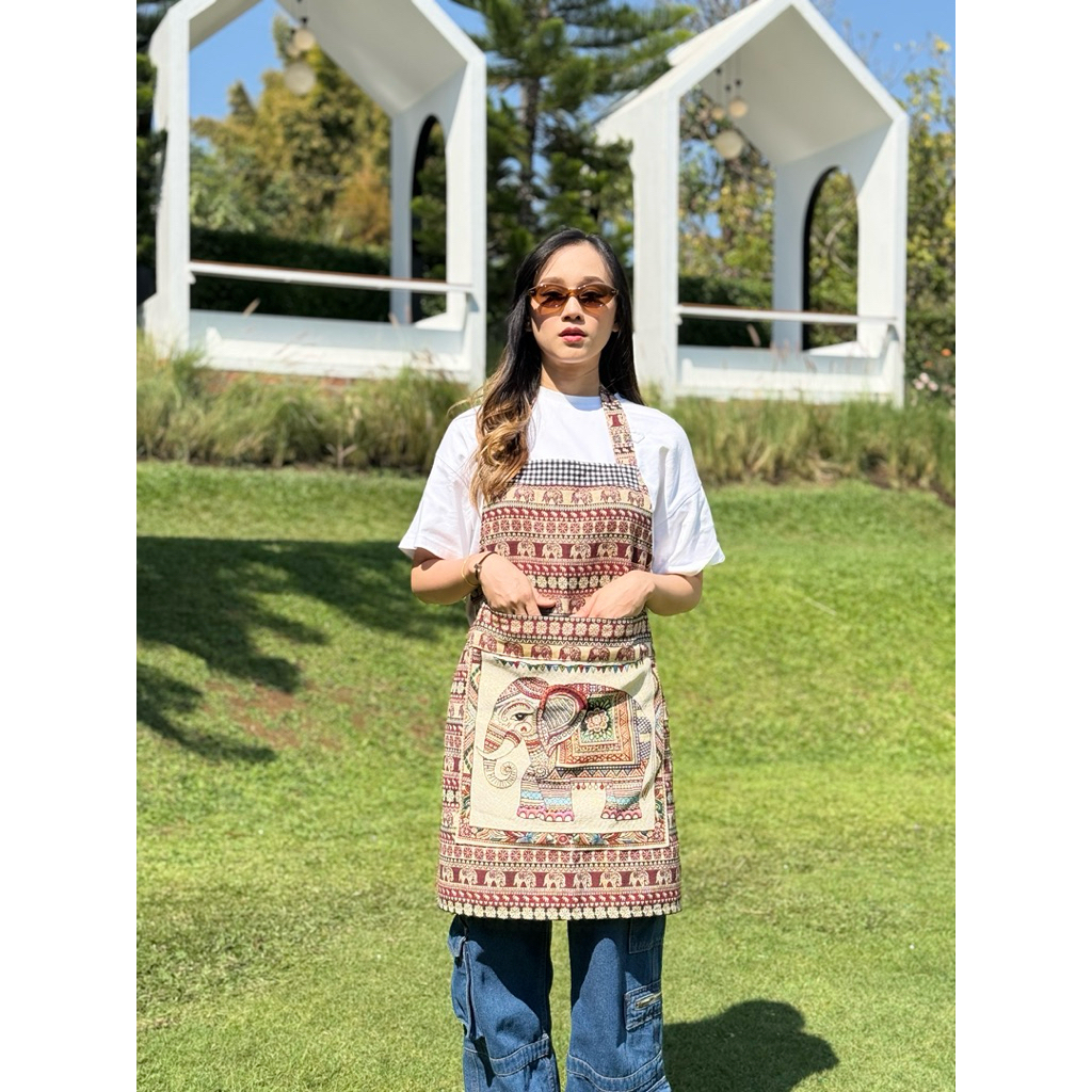 ผ้ากันเปื้อนลายช้างไทย