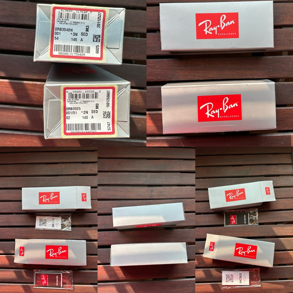 กล่องกระดาษเปล่าใส่แว่นRaybanแท้มือสองมี2กล่อง
