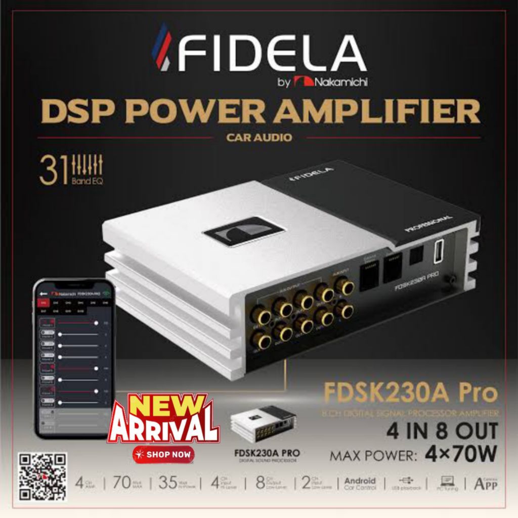 NAKAMICHI FDSK230A PRO  DSP AMP. ระดับพรีเมี่ยม 8 Ch ภาคขยายในตัว 70Wx4  แบรนคุณภาพ สัญชาติ🇯🇵