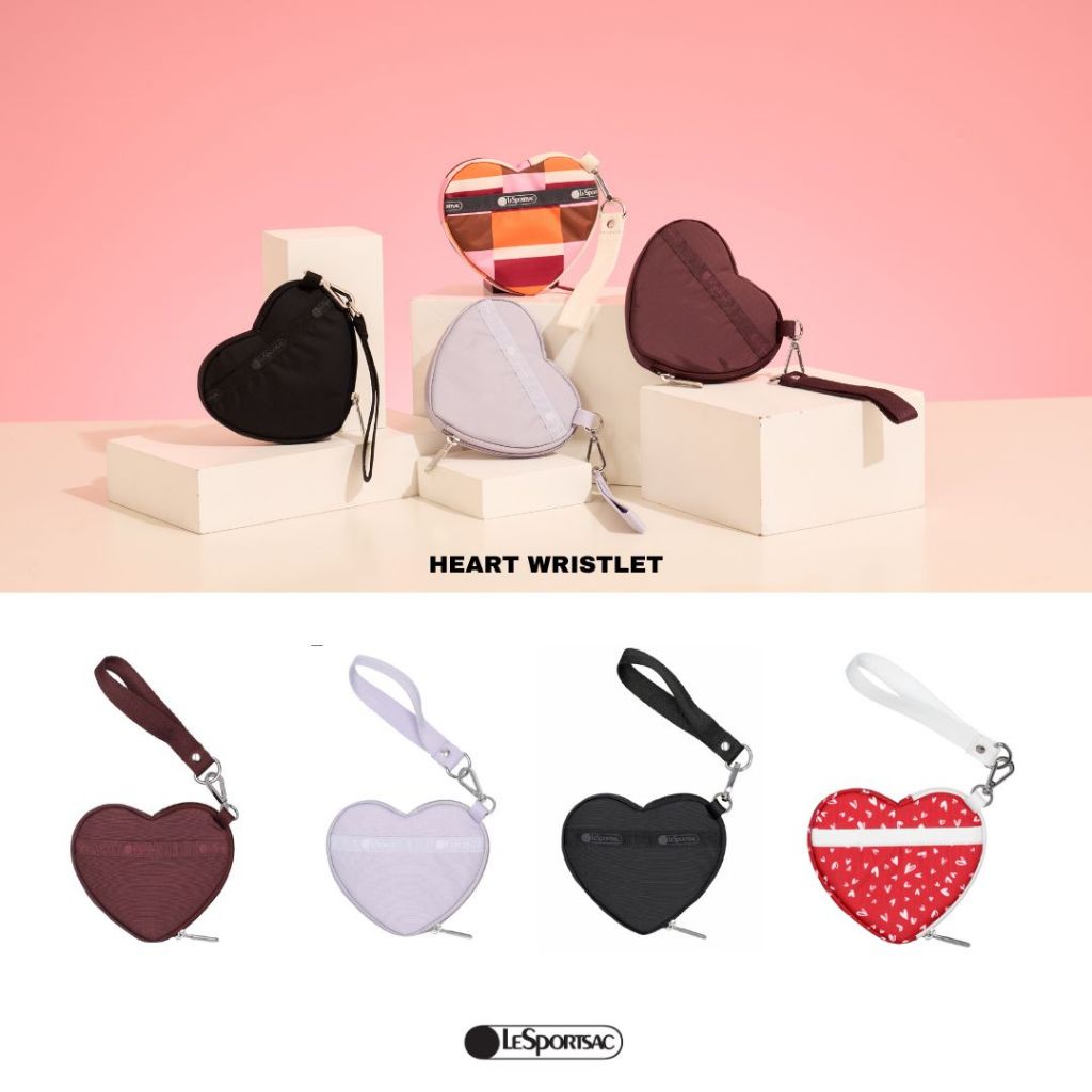 LeSportsac Heart Wristlet bag  กระเป๋าชาม์รูปหัวใจ กระเป๋าใส่เหรียญ Style 3006 LeSportsac x Sardine