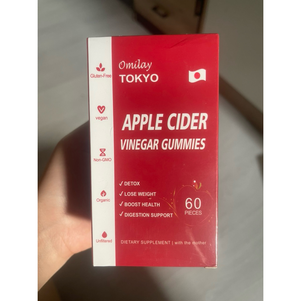 Omilay APPLE GUMMIES แอปเปิ้ลไซเด้อกัมมี่ขนาด 60 เม็ดช่วยเรื่องผิวพรรณและเผาผลาญ