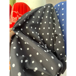 ผ้าลายจุด polka dot แฟชั่นผ้า ลายจุด ไหมอิตาลี นิ่ม พริ้ว ไม่ยับ เมตร หลา ตัดชิ้นยาวได้ กว้าง 150cm