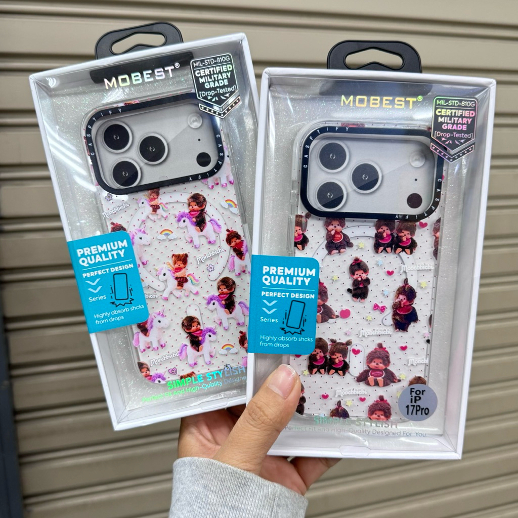 Case Mobest ลายMonchhichi ม้ายูนิคอร์น มีแม่เหล็กชาร์จ สำหรับ iP 15 15promax 16promax 17 17pro 17promax