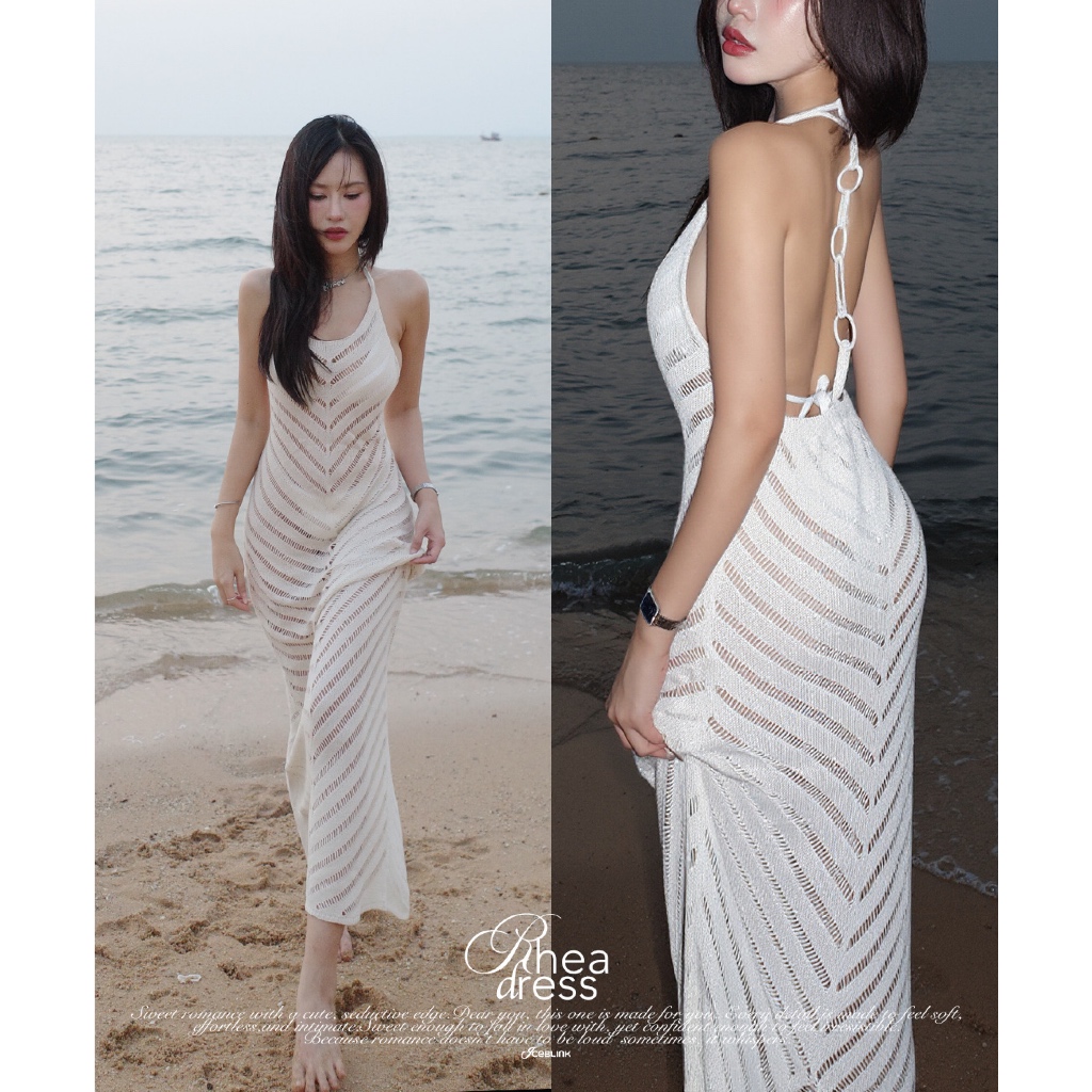 ICEBLINK l Rhea dress เดรสยาวสีครีม