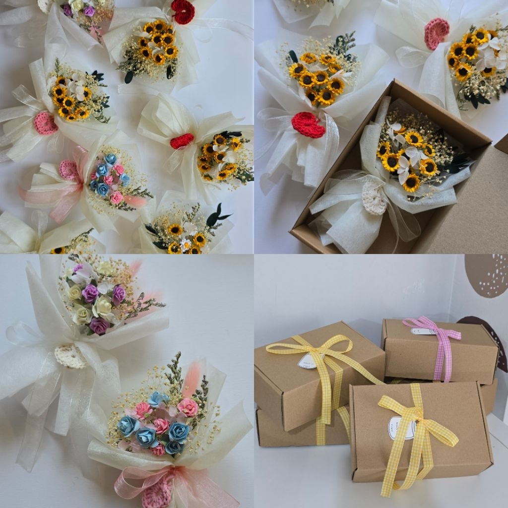 Memoryofflower•ช่อดอกไม้เล็กพร้อมใส่กล่องของขวัญ