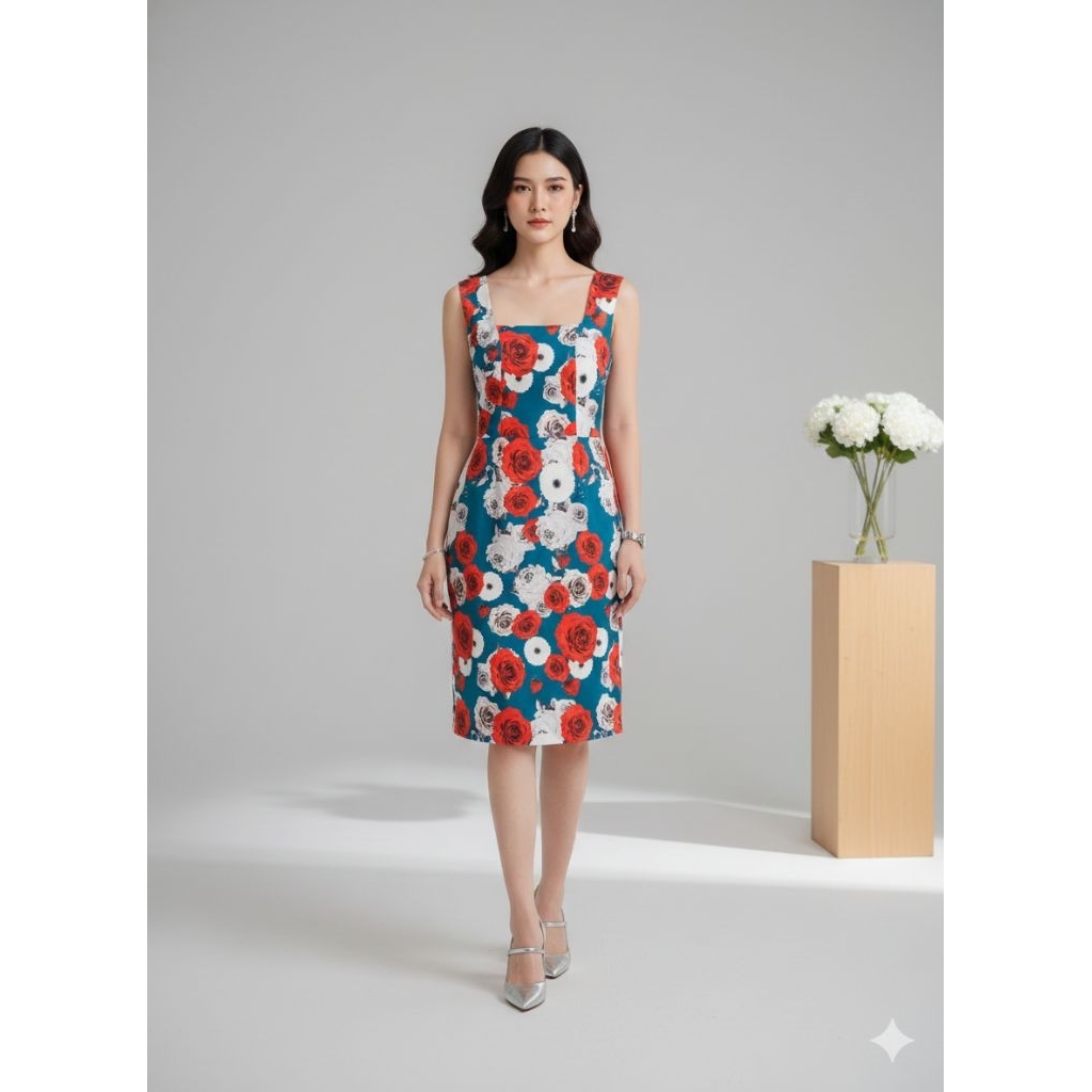 A114สีขาว A115สีเขียวꔛ ꕤ ˚เดรสงานป้าย Caviar ทรงวินเทจเข้ารูป มีฟองน้ำที่หน้าอก มีซับใน ลายดอกคมชัด ทรงสวยมากตะโกนꔛ ꕤ ˚ - รูปที่ 2