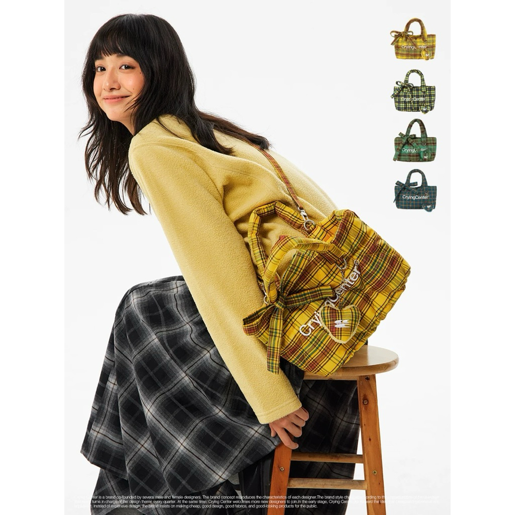 CryingCenter กระเป๋าผ้าสะพายข้างใบใหญ่ Christmas Tote Bag 2025