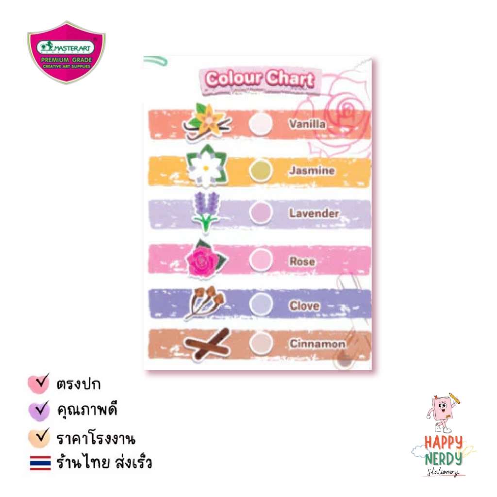 Master Art สีไม้ ดินสอสี แท่งยาว 6 สี กลิ่น Floral และ Fruity จำนวน 1 กล่อง ราคา ถูกที่สุด ดีลบีเคเค แกลเลอรีภาพที่ 4