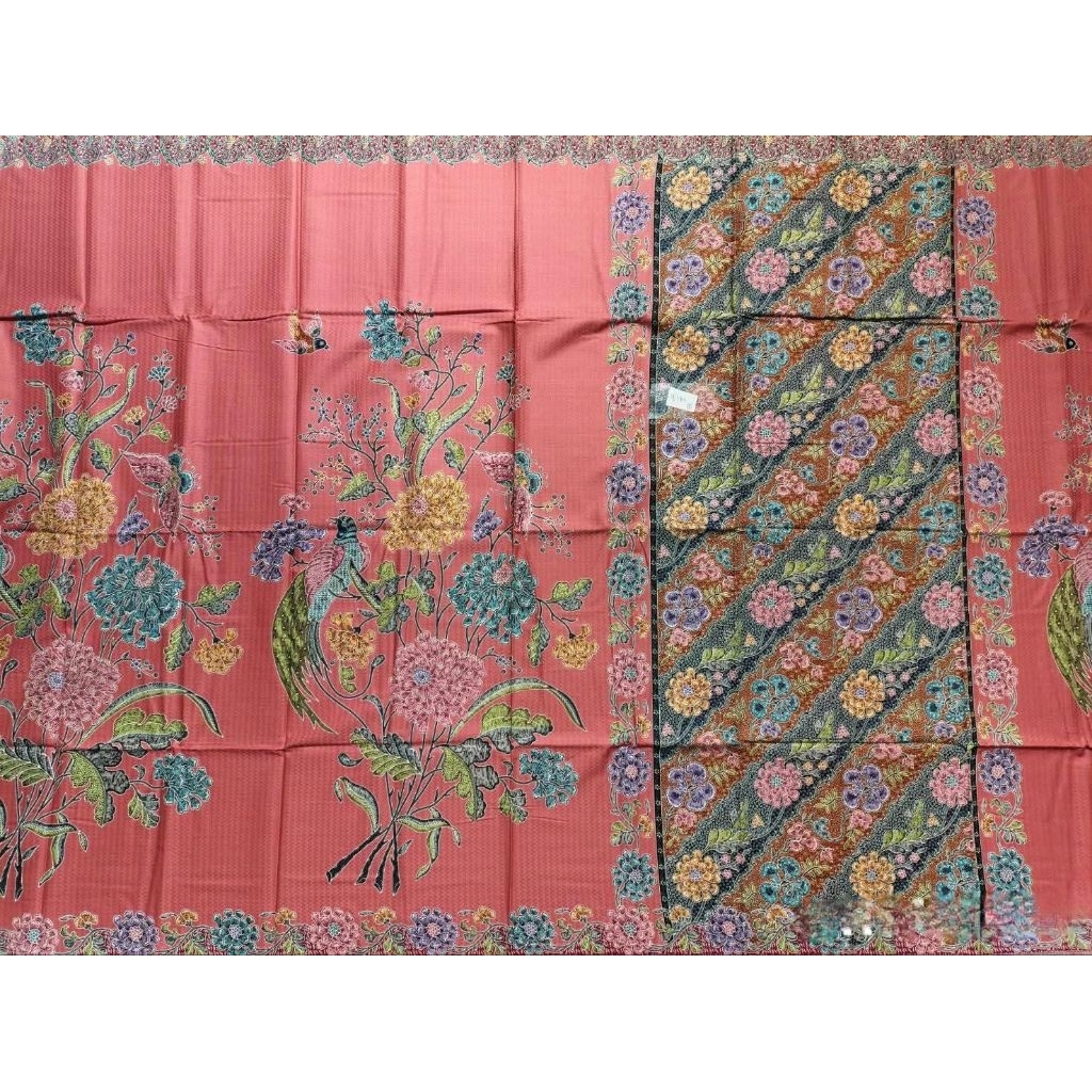 ผ้าปาเต๊ะไหมด๊อบบี้ เนื้อผ้านุ่มมาก เนื้อดีสีสวยมาก หน้ากว้าง 2 เมตร ผ้า 2 หน้า ลายนก-ดอกไม้ มีก้นผ้า - รูปที่ 2