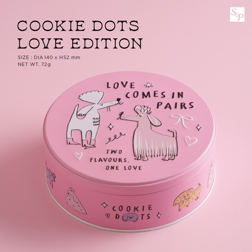 S&P Cookie Dots Love Edition 72g เอส แอนด์ พี คุกกี้ดอทส์ ช็อกโกแลต & สตรอเบอร์รี่ ของขวัญวาเลนไทน์