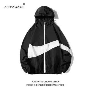 ACHSAWAKE เสื้อกันหนาว ผู้ชาย สไตล์สปอร์ต เสื้อแจ็กเก็ต สบายๆ มีฮู้ด เสื้อคลุม ปีนเขา