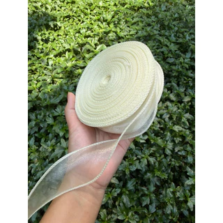 มีส่งด่วน !!! ริบบิ้นผ้าแก้ว ริบบิ้นโปร่ง ริบบิ้นคลื่น ขนาด 4 CM ม้วนใหญ่ 40 หลา พร้อมส่งจากไทย