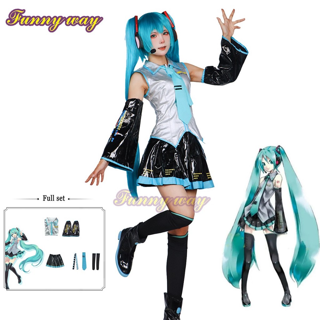Hatsune Miku  คอสตูมคอสเพลย์ ชุดนักเรียน JK ชุดกะลาสี กระโปรงจีบฮาโลวีน เครื่องแต่งกายเล่นตามบทบาท