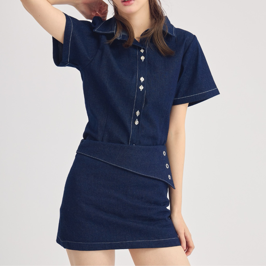 Rounrie - Circle Skirt กระโปรงยีนส์