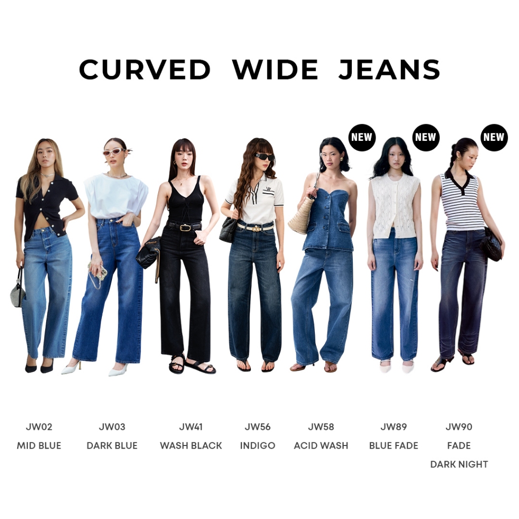 Wara Curved WIDE jeans - 15 colors