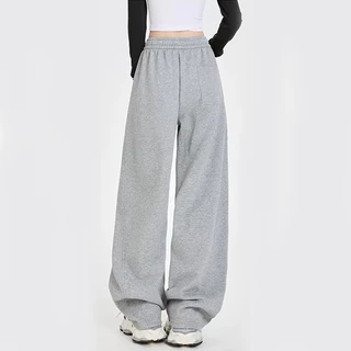 S~5XL Sweatpants Gray กางเกงสีเทาลายดาบโค้ง กางเกงวอร์มสไตล์อเมริกัน แฟชั่นสตรีทเวียร์ 2026 แบบหลวมโคร่ง ขากว้าง HOT