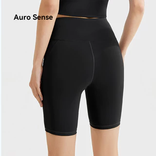 Auro Sense กางเกงโยคะเอวสูง ความยาว 3 ส่วน กางเกงวอร์มมีกระเป๋า เหมาะสำหรับเล่นกีฬาและวิ่ง