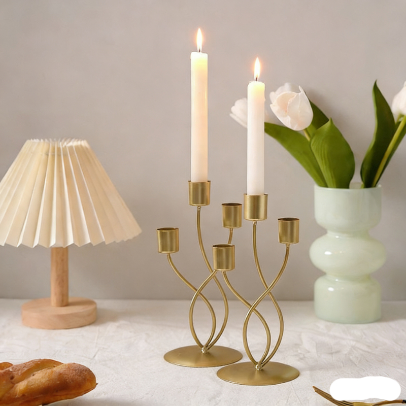 ✨[พร้อมส่ง] เครื่องประดับเชิงเทียนเหล็กโค้งำ Curved iron candlestick ornament พร็อพถ่ายรูป ของตกแต่งบ้าน ตกแต่งร