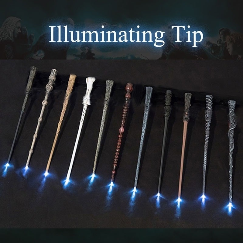 ไฟ LED ส่องสว่างเคล็ดลับไม้กายสิทธิ์อัพเกรด HP Series Magic Wand Elder Wand สําหรับ Halloween Party คอสเพลย์คอลเลกชัน