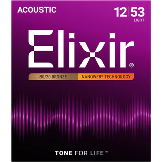 [ของแท้100% ] Elixir Acoustic Guitar Strings 8020 Bronze NanoWeb สายกีต้าร์โปร่ง เบอร์ 10 / 11 / 12 / 13 Made in USA