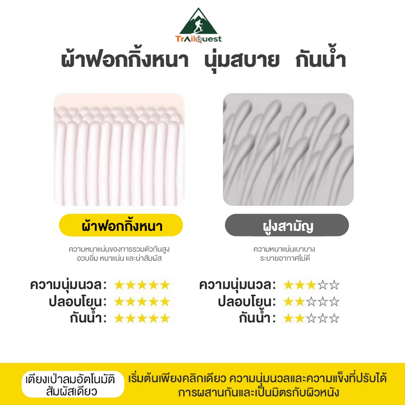 เตียงเป่าลม ที่นอนเป่าลมอัตโนมัติ 25/40ซม ที่นอนเป่าลม พร้อมปั๊มลมในตัว พร้อมแบตเตอรี่ในตัวPVCหนา รูปที่ 3