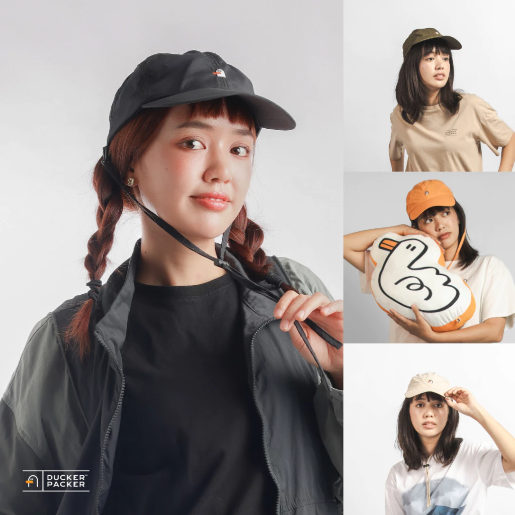 DUCKER PACKER Camping Cap หมวกแคมป์ปิ้ง ผ้าไนลอน กันละอองน้ำ สายถอดได้