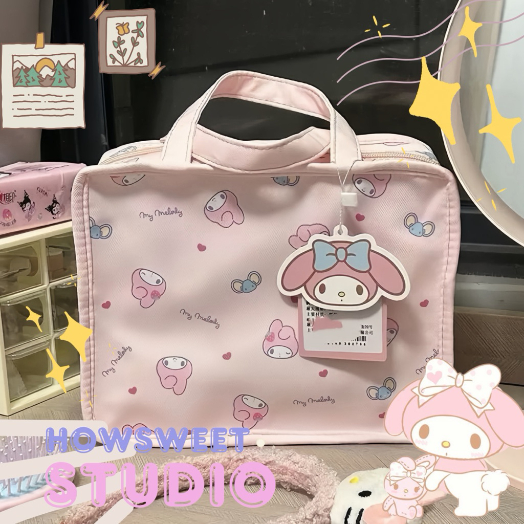 พร้อมส่งจากไทยทุกวัน กระเป๋าเครื่องสำอางลายน่ารัก จุของได้เยอะมากน้ำหนักเบาพกพาง่าย