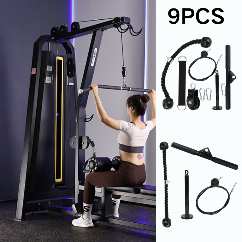 9PCS อุปกรณ์ออกกําลังกาย รอกสายเคเบิล DIY สําหรับยกแขน