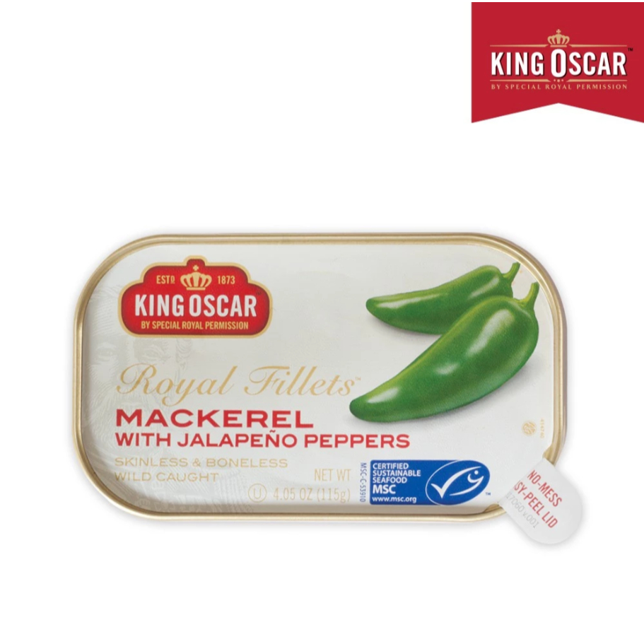 King Oscar เนื้อปลาแมคเคอเรลปรุงรส ในน้ำมันมะกอก ( 115 กรัม )