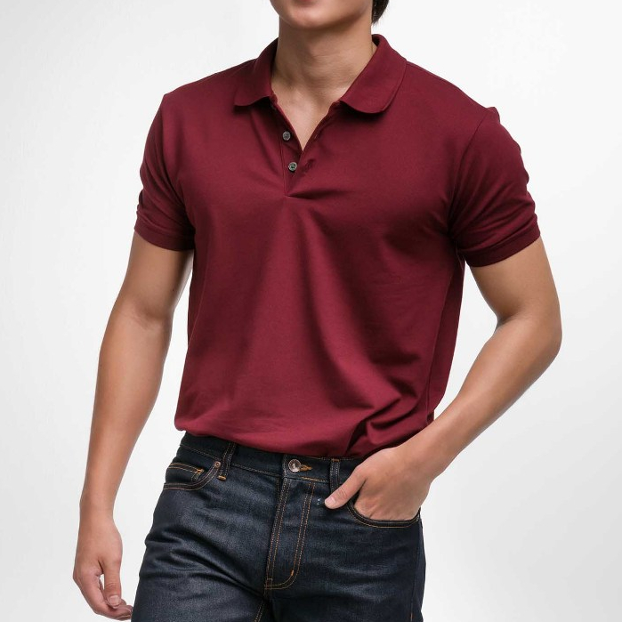 era-won เสื้อโปโล แขนสั้น ทรงสลิม Polo Shirt สี Maroon