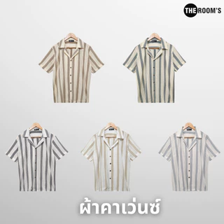 THE ROOM'S - เดอะรูม เสื้อฮาวาย เสื้อเชิ้ตแขนสั้น ผ้าทอ ผ้านุ่ม ไม่ต้องรีด ระบายอากาศได้ดี
