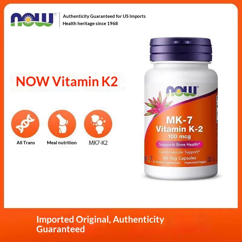 EXP：2028 Now Foods MK-7 K2 Extra Strength 100 mcg 60/120 แคปซูลผัก ต้นฉบับ