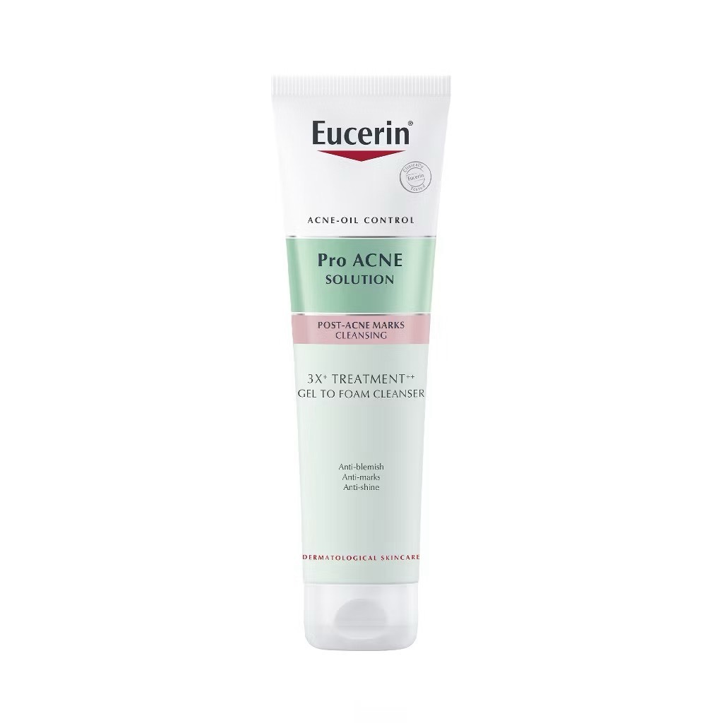 [Exp.2028]🔥New🔥Eucerin Pro ACNE SOLUTION 3X TREATMENT GEL TO FOAM CLEANSER 150 ML