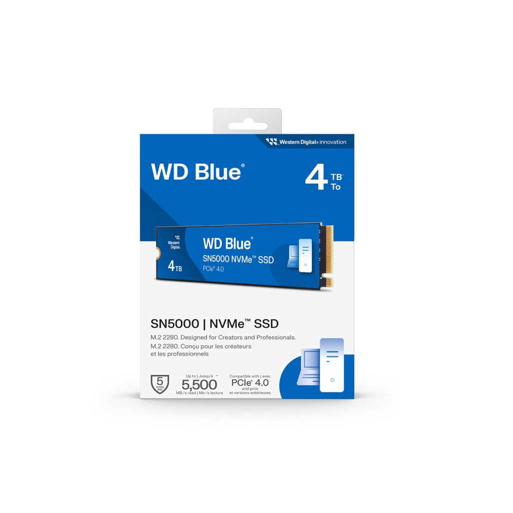 SSD M.2 4TB PCIe 4.0 WD SN5000 BLUE (WDS400T4B0E) NVMe