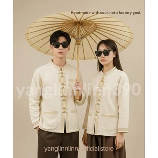 💐เสื้อผ้าฝ้ายผู้ชายสไตล์ล้านนาประยุกต์แต่งกระดุมโลหะ(อัดกาว)Rinn-Linn 390: Modern Lanna Heritage☘️