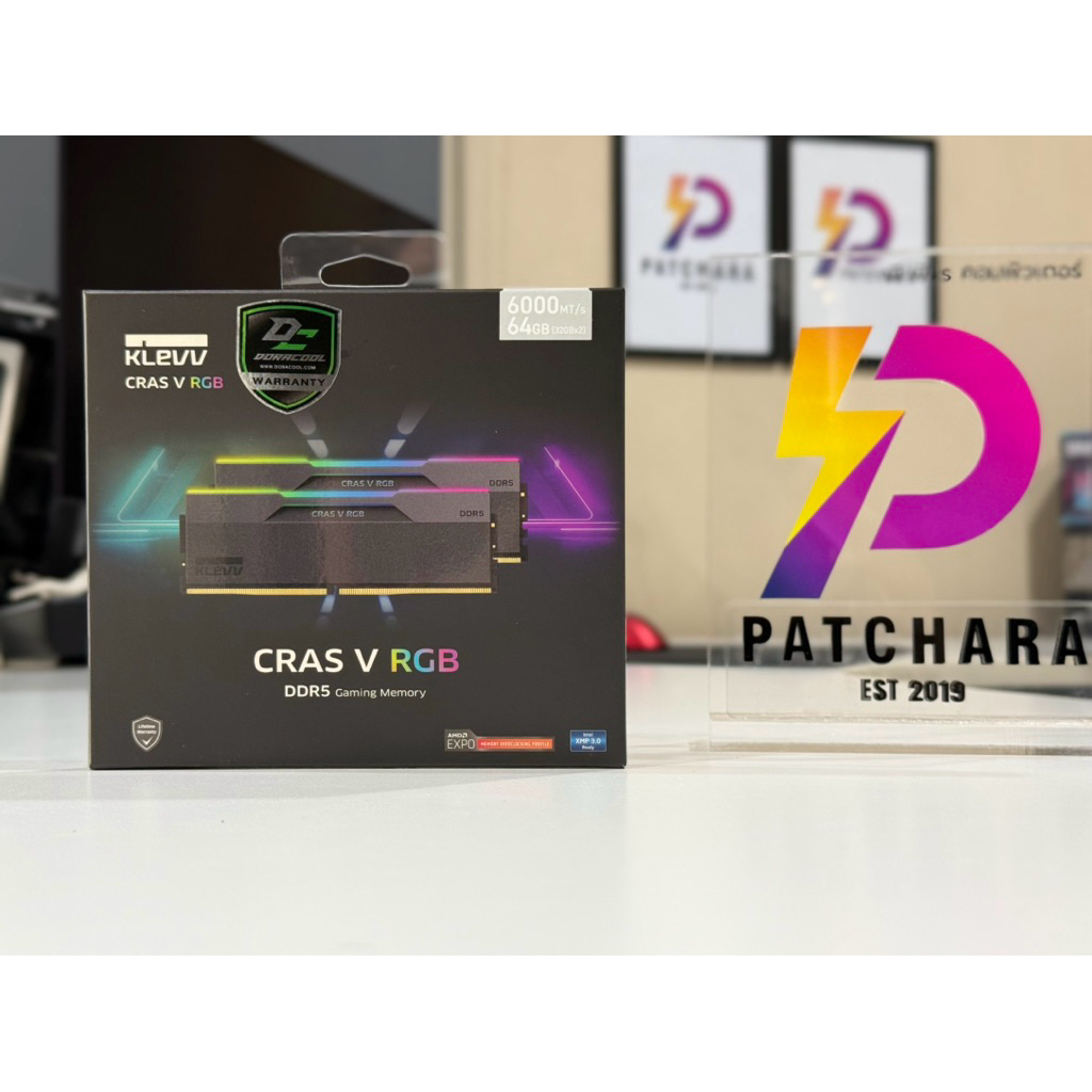 (64GB/6000Mhz) KLEVV CRAS V RGB GAMING OC MEMORY 64GB (32GBx2) DDR5 6000MHz