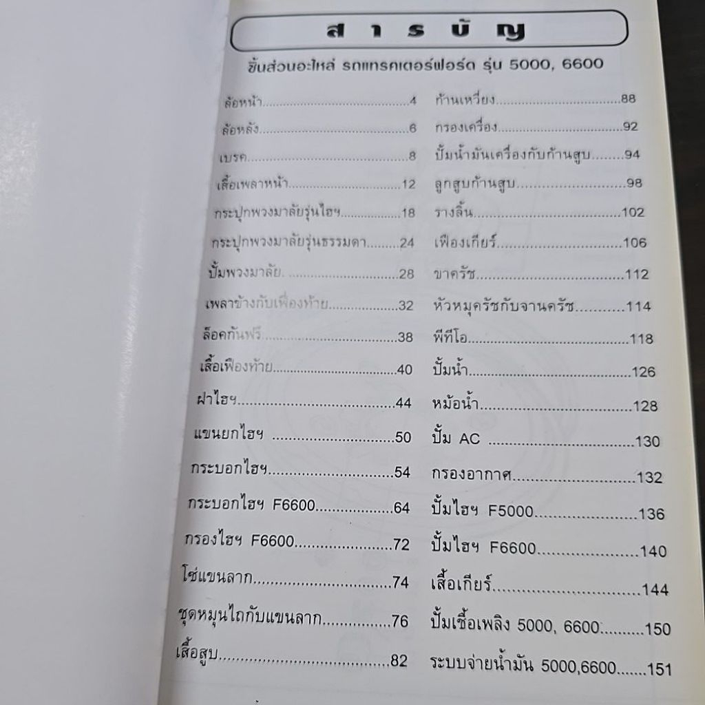 คู่มืออะไหล่รถแทรคเตอร์ รถไถฟอร์ด รุ่น5000-6600 ราคา ถูกที่สุด ดีลบีเคเค แกลเลอรีภาพที่ 2