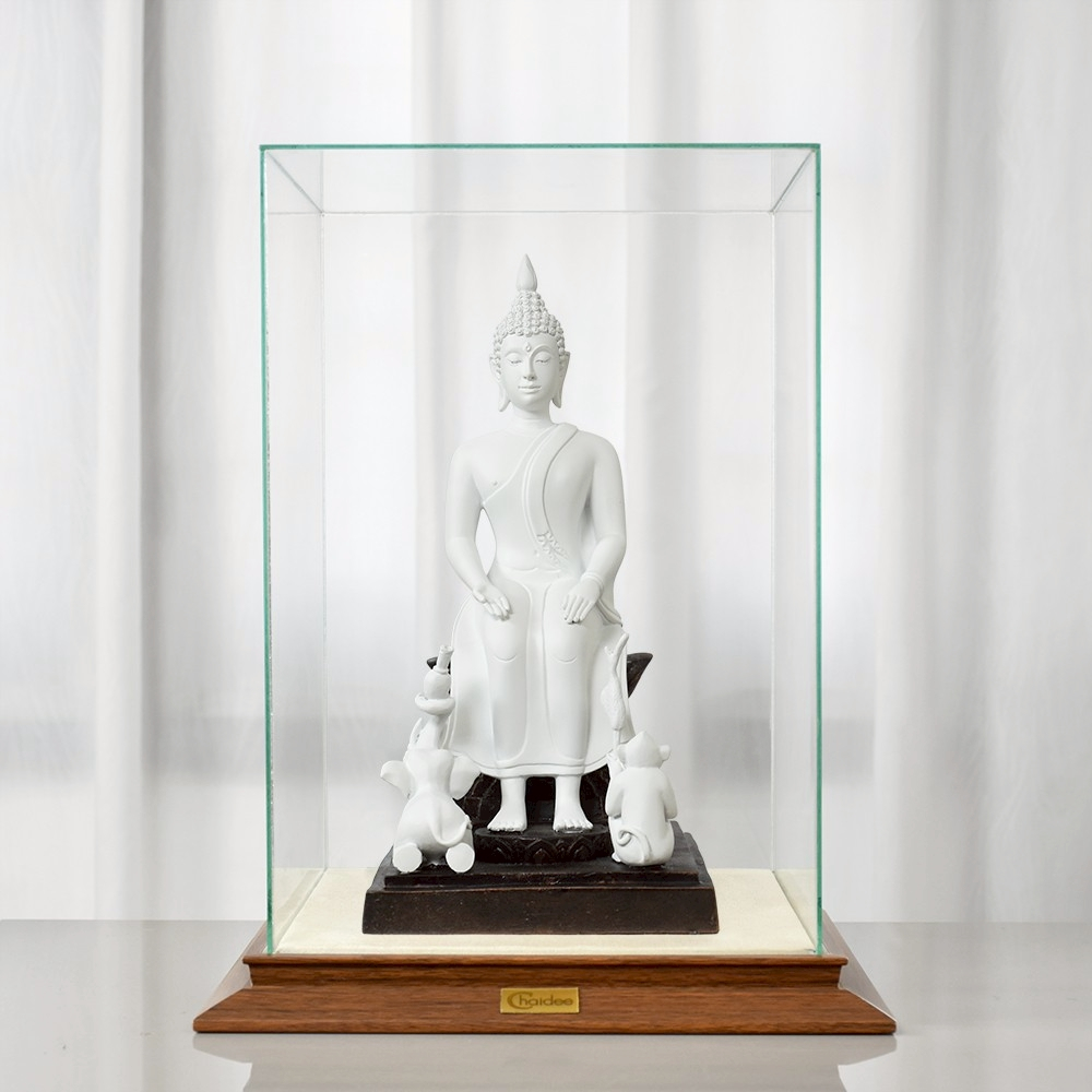 CHAIDEE พระประจำวันพุธ ปางป่าเลไลยก์ กลางคืน เสริมบารมี สีขาว ของขวัญมงคล