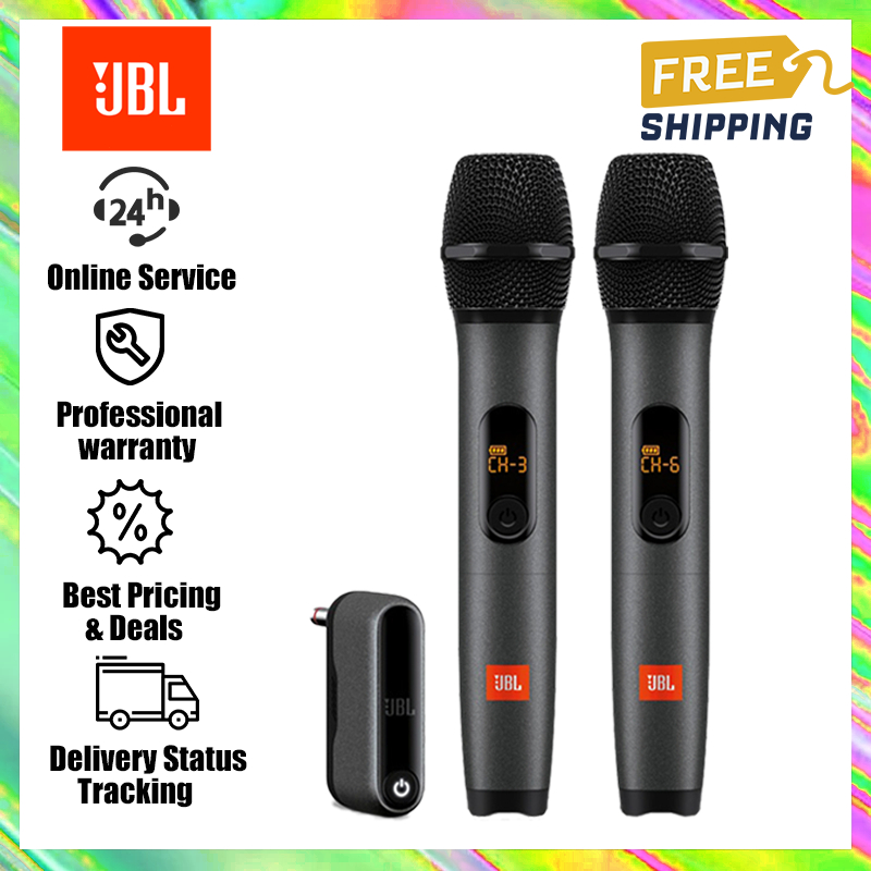ไมโครโฟนไร้สาย JBL UHF ไมโครโฟนมือถือระดับมืออาชีพ เหมาะสำหรับการร้องคาราโอเกะภายในบ้าน