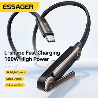 Essager Type-C ถึง Type-C 100W สายชาร์จข้อมูลเร็ว พร้อมฟังก์ชันขาตั้ง for ip