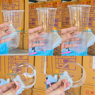 แก้วพลาสติกPPสลิมสูง16oz,18oz.,22oz. 50ใบ/เเพ็ค ทรงเรียบสูง ปาก90mm.(มีขายพร้อมฝา)