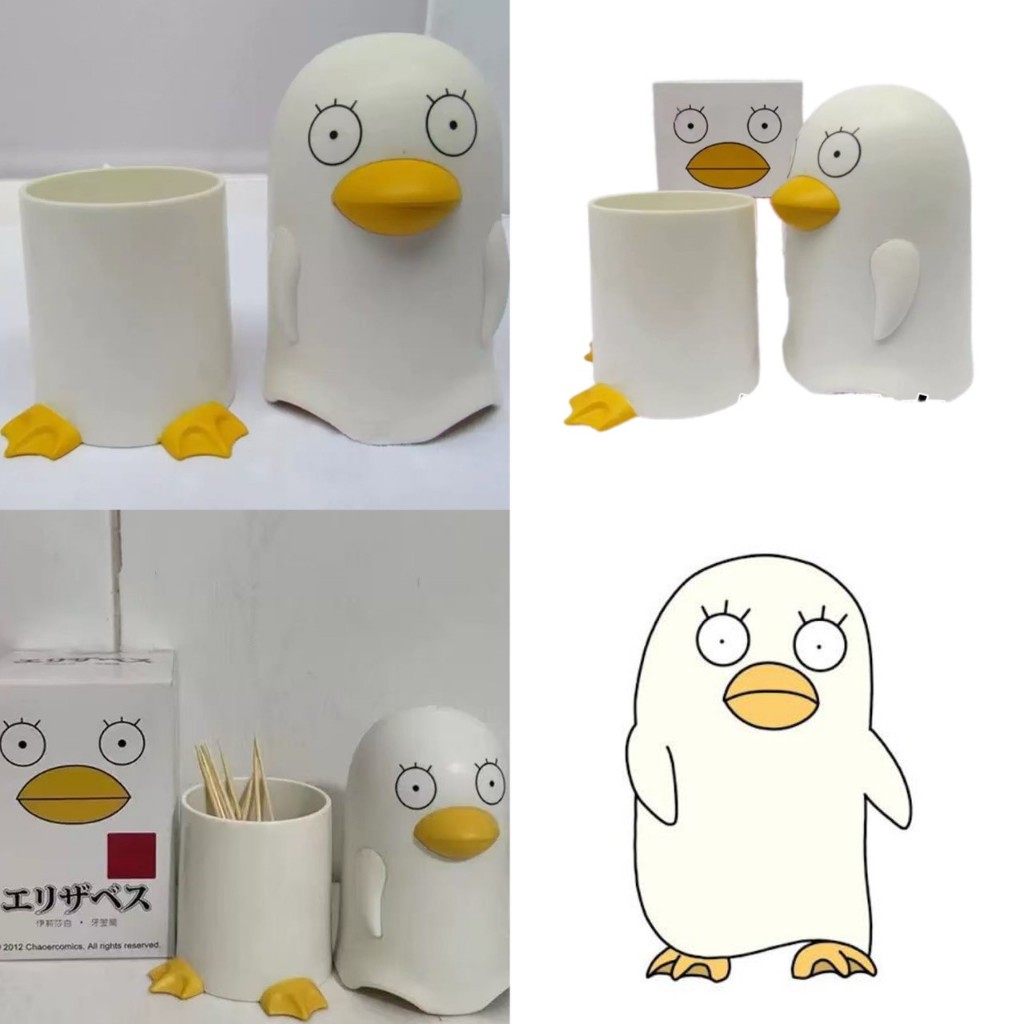 พร้อมส่ง🐤โมเดลเป็ดอลิซาเบธกินทามะ กล่องเก็บของอเนกประสงค์ ใส่ไม้จิ้มฟัน Gintama Elizabeth duck toohpick box model 60079