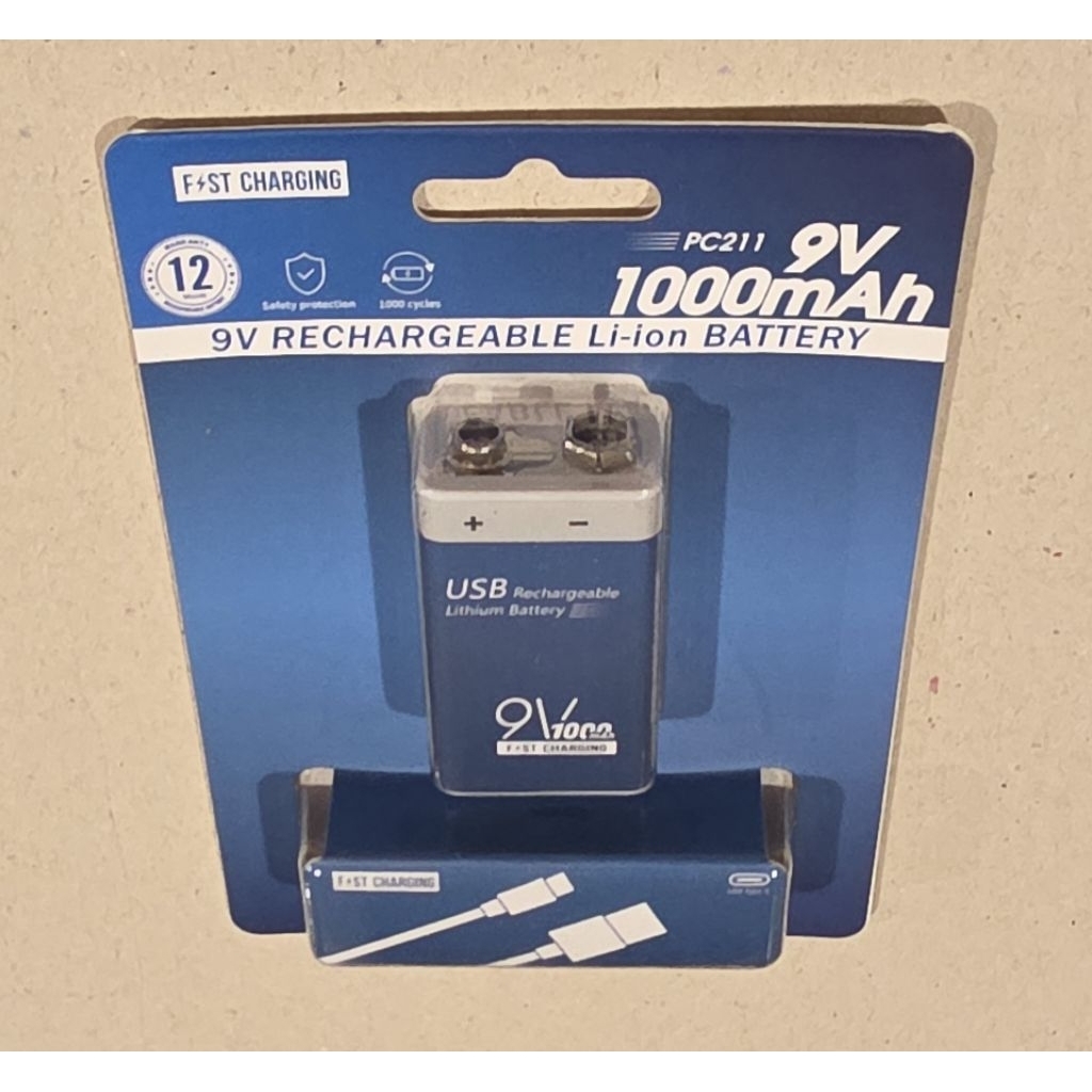 ถ่านชาร์จ 9V 700 และ 1000 mAh ชาร์จผ่าน USB ของแท้ สามารถออกใบกำกับภาษีได้