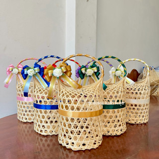 ชะลอมหูหิ้ว งานโบว์ดอกไม้ พร้อมตกแต่ง จัดส่งด่วน