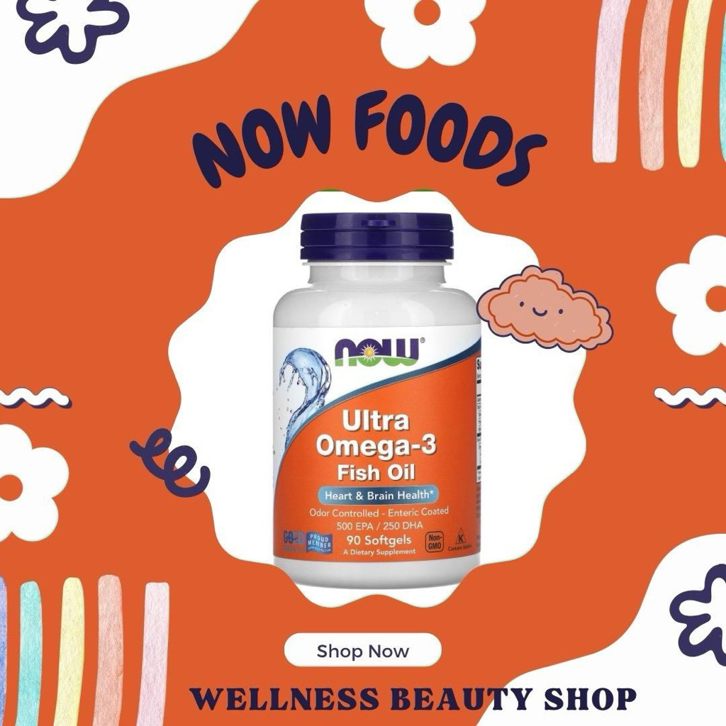 พร้อมส่ง/exp.2028 NOW Foods Ultra Omega3 Fish oil 90 softgels สินค้านำเข้าจากอเมริกา