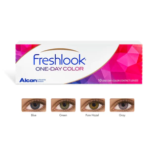 (จัดส่งภายใน1วัน) Alcon Freshlook 1-Day Color คอนแทคเลนส์รายวัน 1 กล่อง 5 คู่ 10 ชิ้น ใส่สบาย อมน้ำ 69%